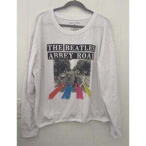 Love Tribe The Beatles Abbey Road Graphic Sweatshirt Womens Plus 1X White Fleece